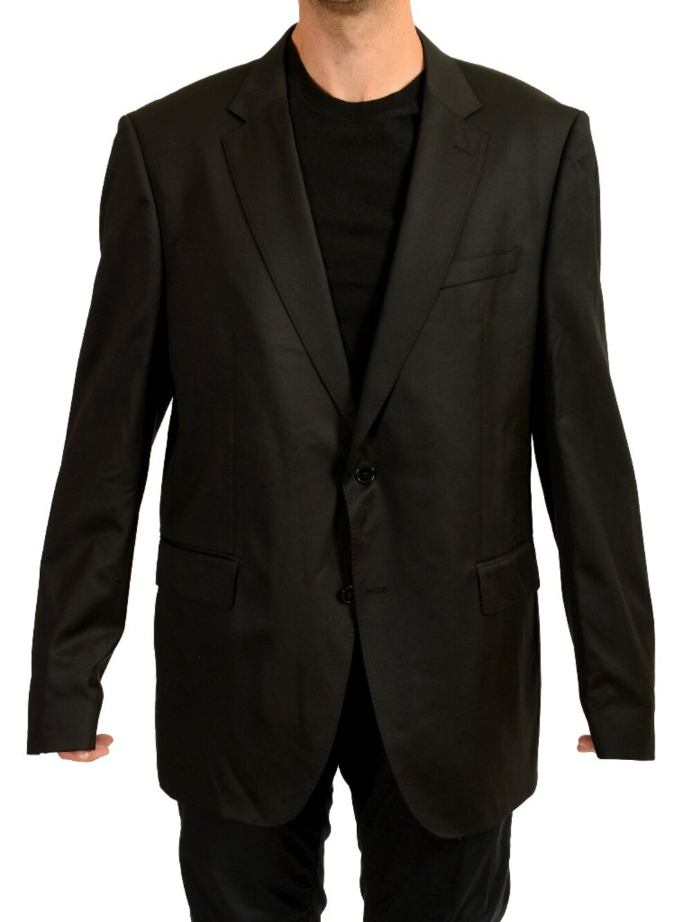Hugo Boss Men's "H-Huge-B1_BT" Black 100%Wool Sport Coat Blazer US 50L IT 60L